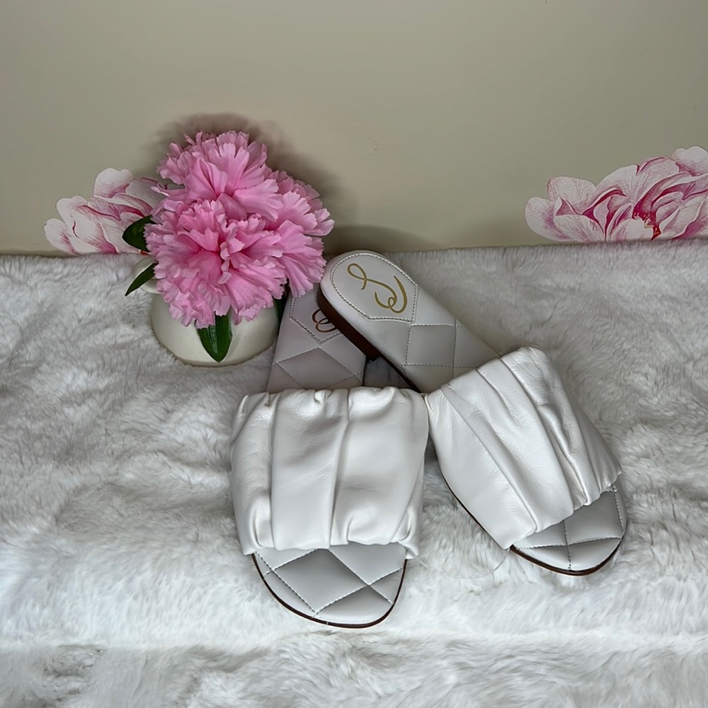 Sam Edelman Briar Slide Sandal-Bright White Leather. NWOB.  #59